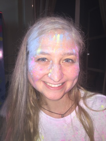 Following the colored powder portion of the party